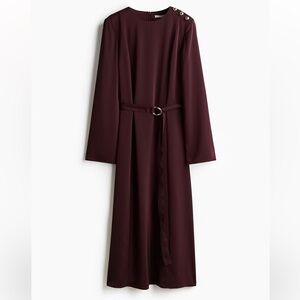 H&M Burgundy Long Sleeve Dress
